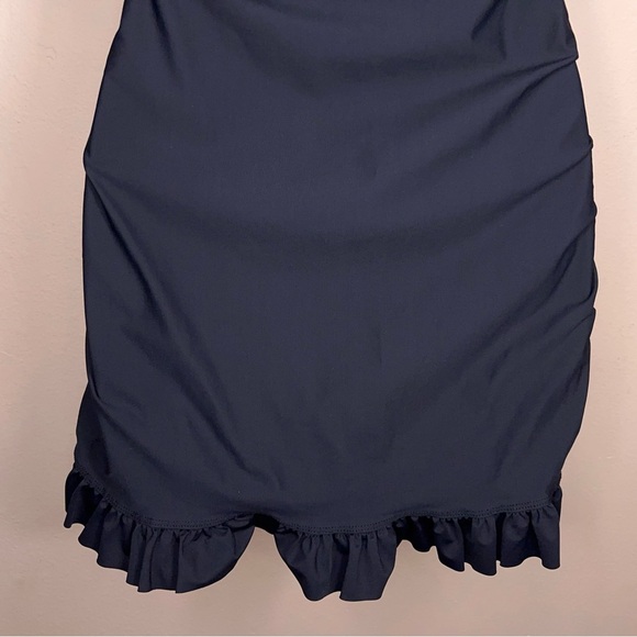 Medium Assets Spanx *READ LISTING Black Swim Cover Dress Ruffle Halter Fitted - Picture 10 of 16